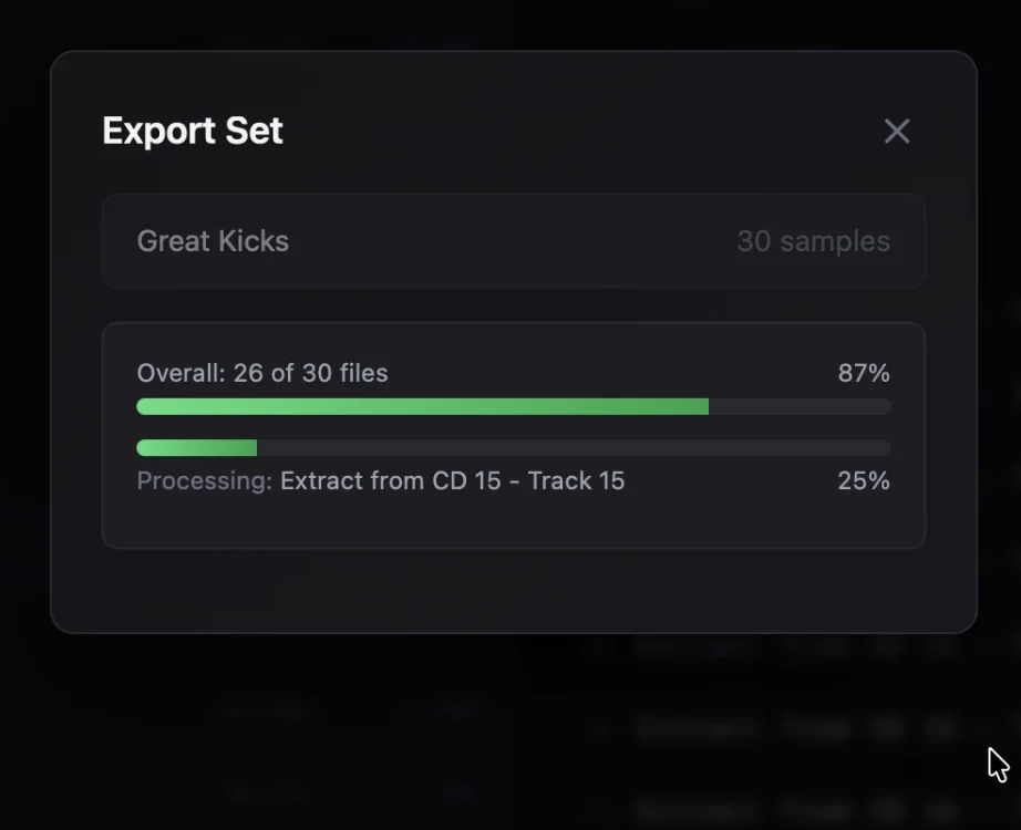 Clips exported on demand
