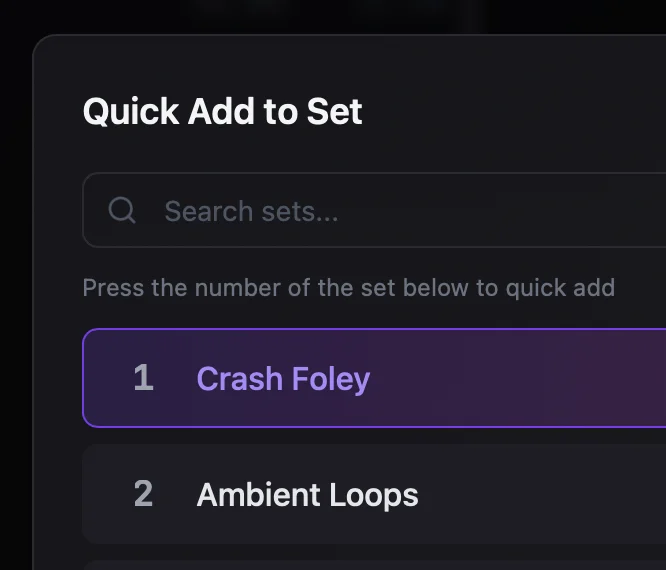 Quick-add to any set