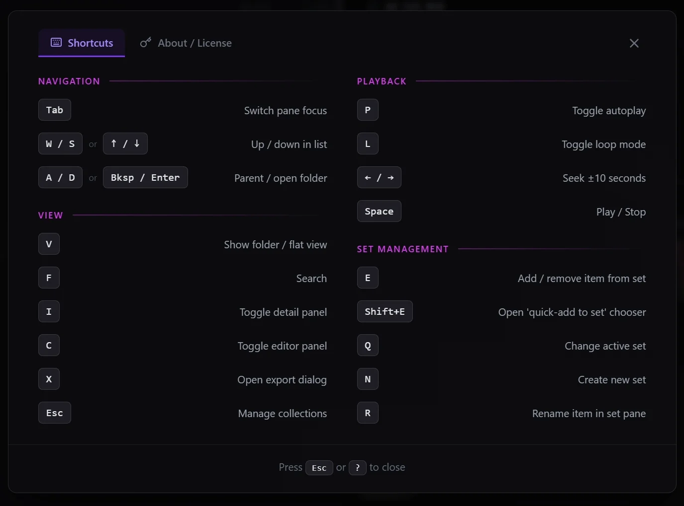 Shortcuts anytime